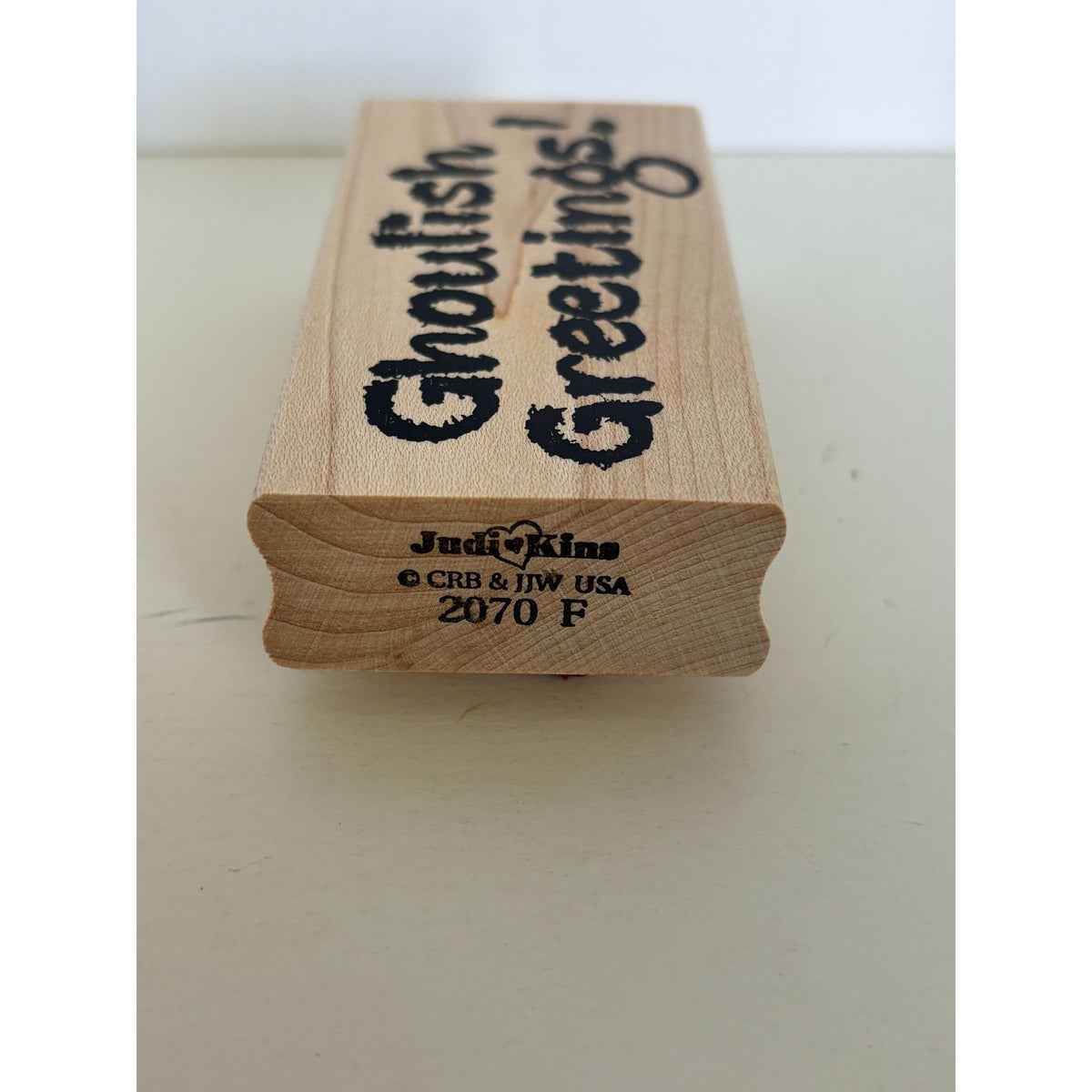 JudiKins Rubber Stamp Ghoulish Greetings Halloween Sentiment Cardmaking Words Wood Mounted Spooky Lettering Ghost