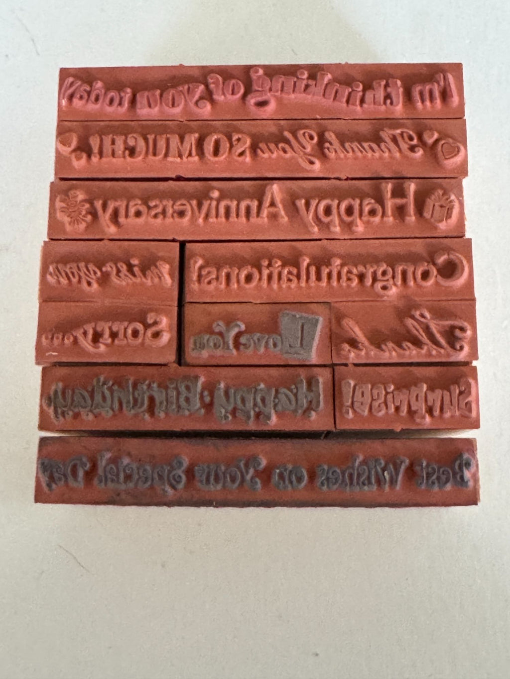 PSX Rubber Stamp Set Pixie Expressions Greetings Thanks Miss You Surprise Words