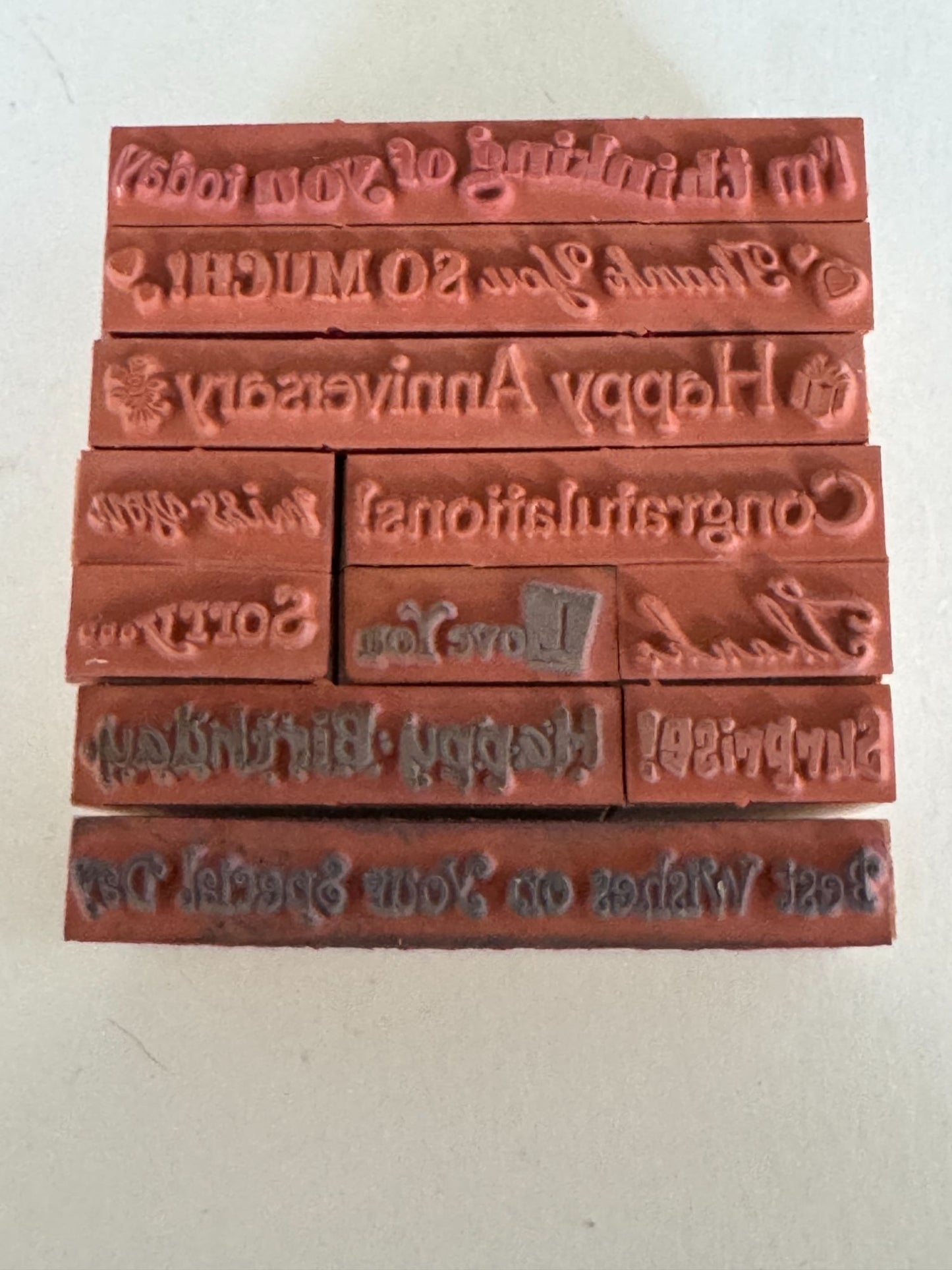 PSX Rubber Stamp Set Pixie Expressions Greetings Thanks Miss You Surprise Words