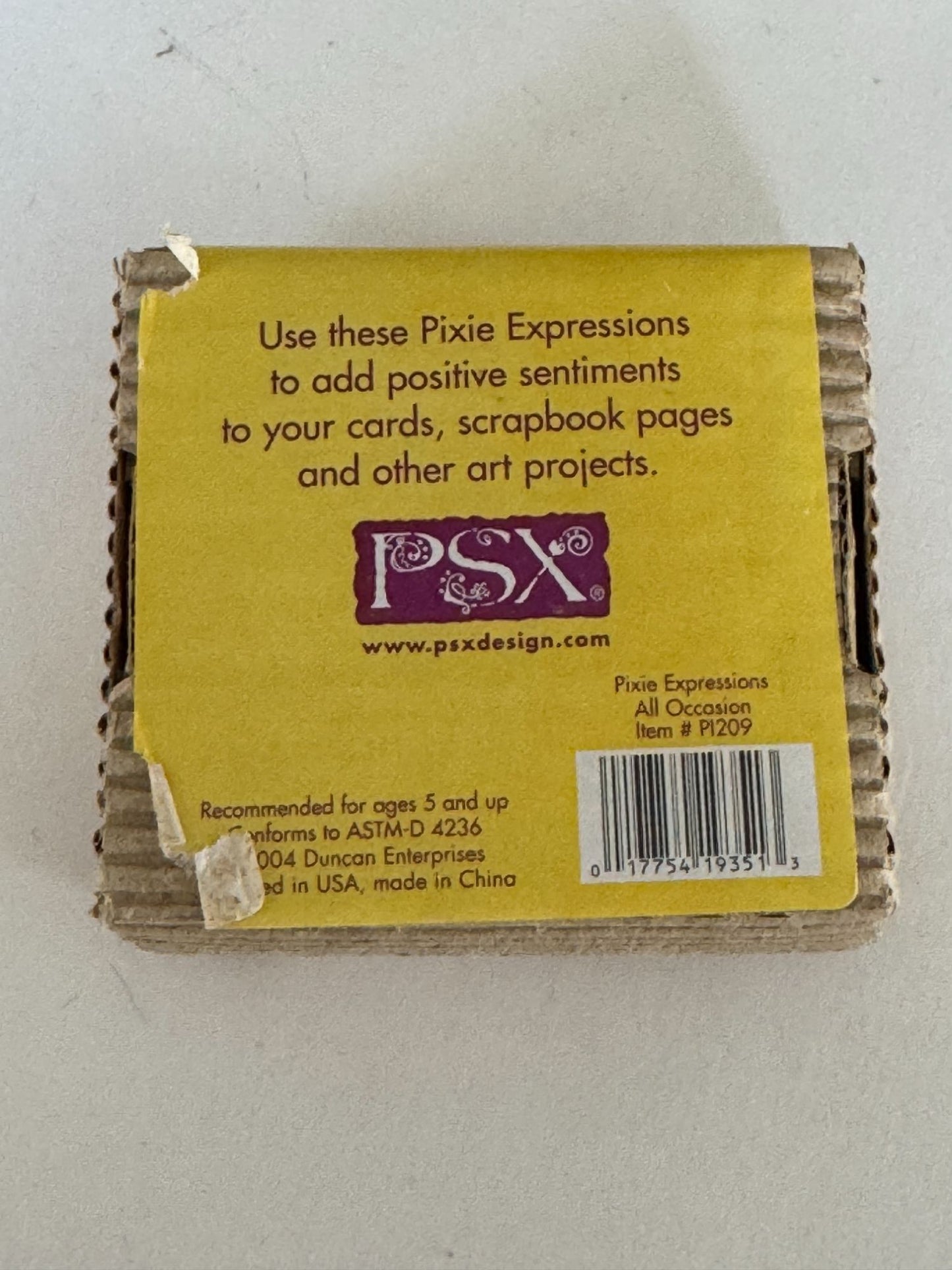 PSX Rubber Stamp Set Pixie Expressions Greetings Thanks Miss You Surprise Words