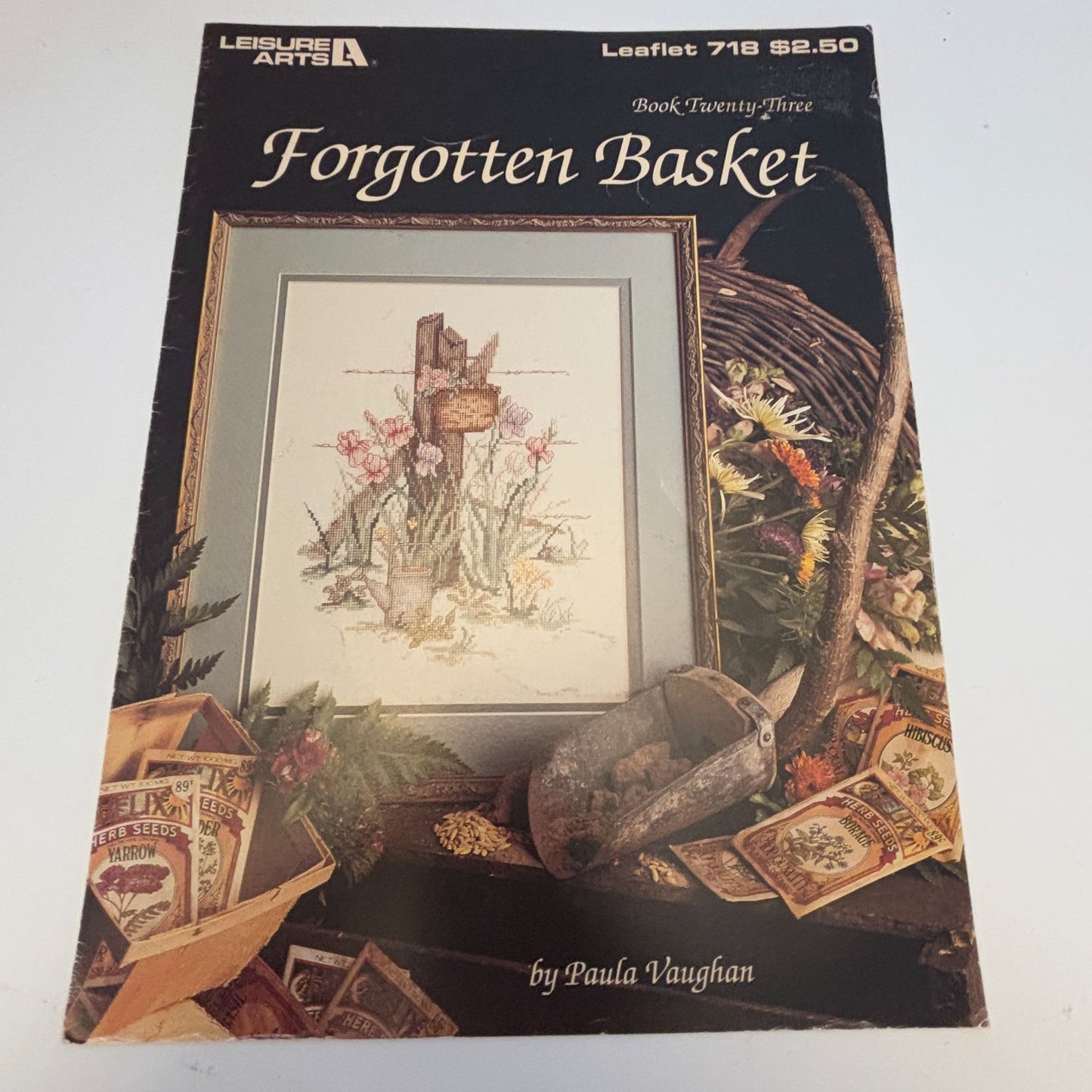 Leisure Arts Forgotten Basket Cross Stitch Pattern Paula Vaughan Book 23 Fence