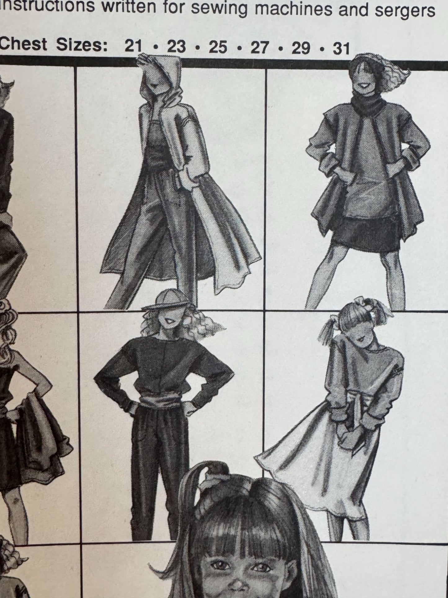 Stretch and Sew Sewing Pattern 150 Girls Dress Skirt Shirt Jumpsuit Compo-Knits