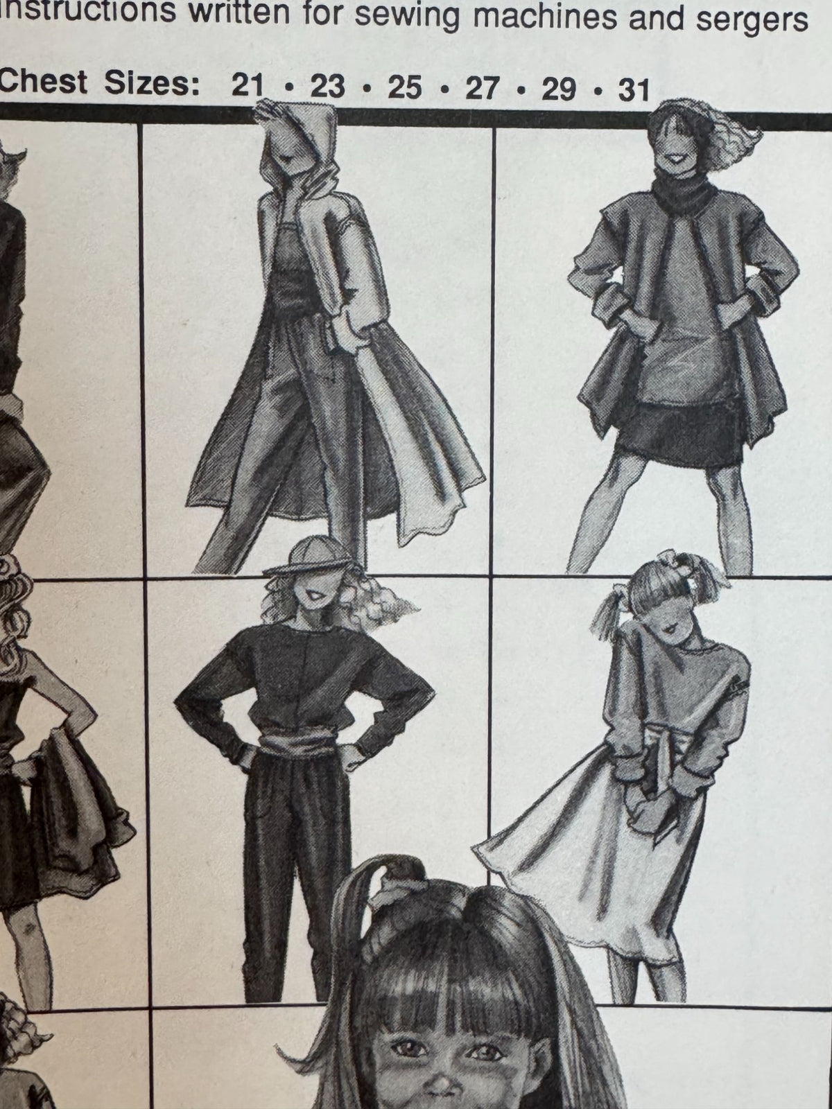 Stretch and Sew Sewing Pattern 150 Girls Dress Skirt Shirt Jumpsuit Compo-Knits