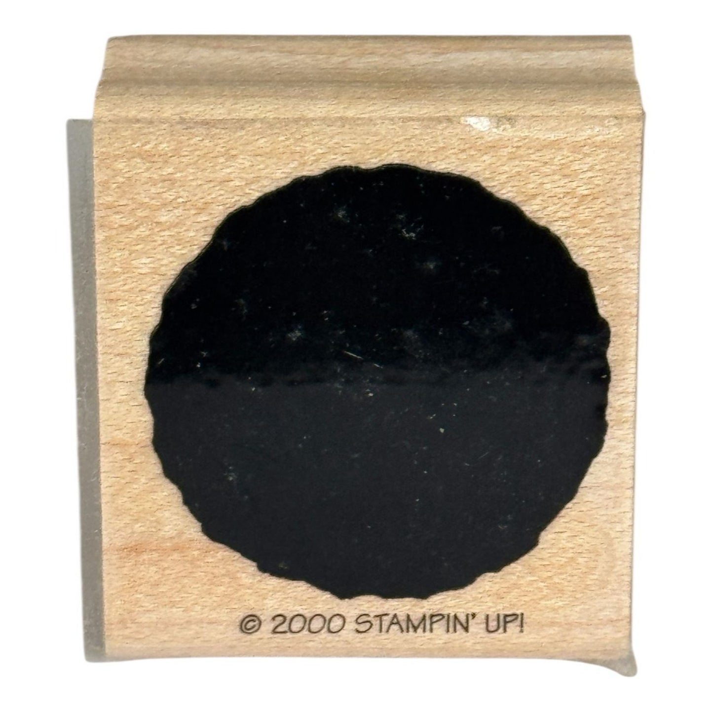 Stampin Up Rubber Stamp Scalloped Circle Shape Craft Tool Card Making Wooden