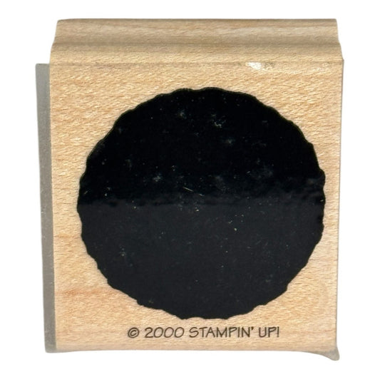 Stampin Up Rubber Stamp Scalloped Circle Shape Craft Tool Card Making Wooden
