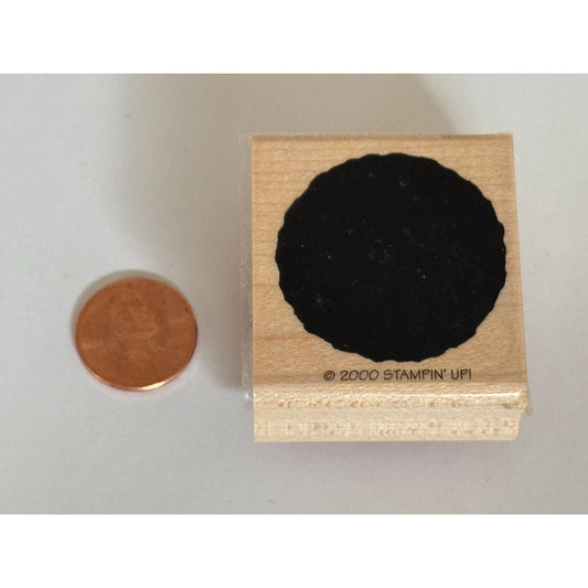 Stampin Up Rubber Stamp Scalloped Circle Shape Craft Tool Card Making Wooden