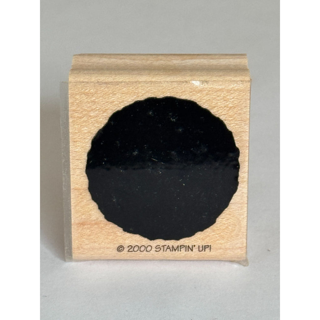 Stampin Up Rubber Stamp Scalloped Circle Shape Craft Tool Card Making Wooden