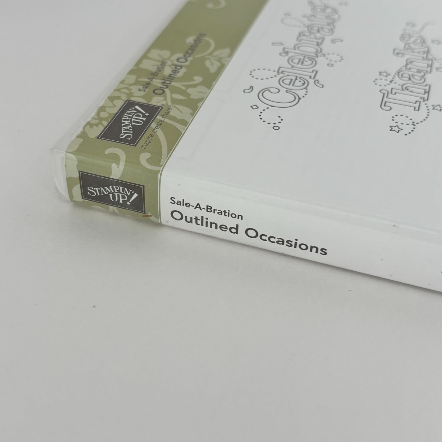 Stampin Up Clear Mount Rubber Stamp Set Outlined Occasions Celebrate Thanks Love Be Mine