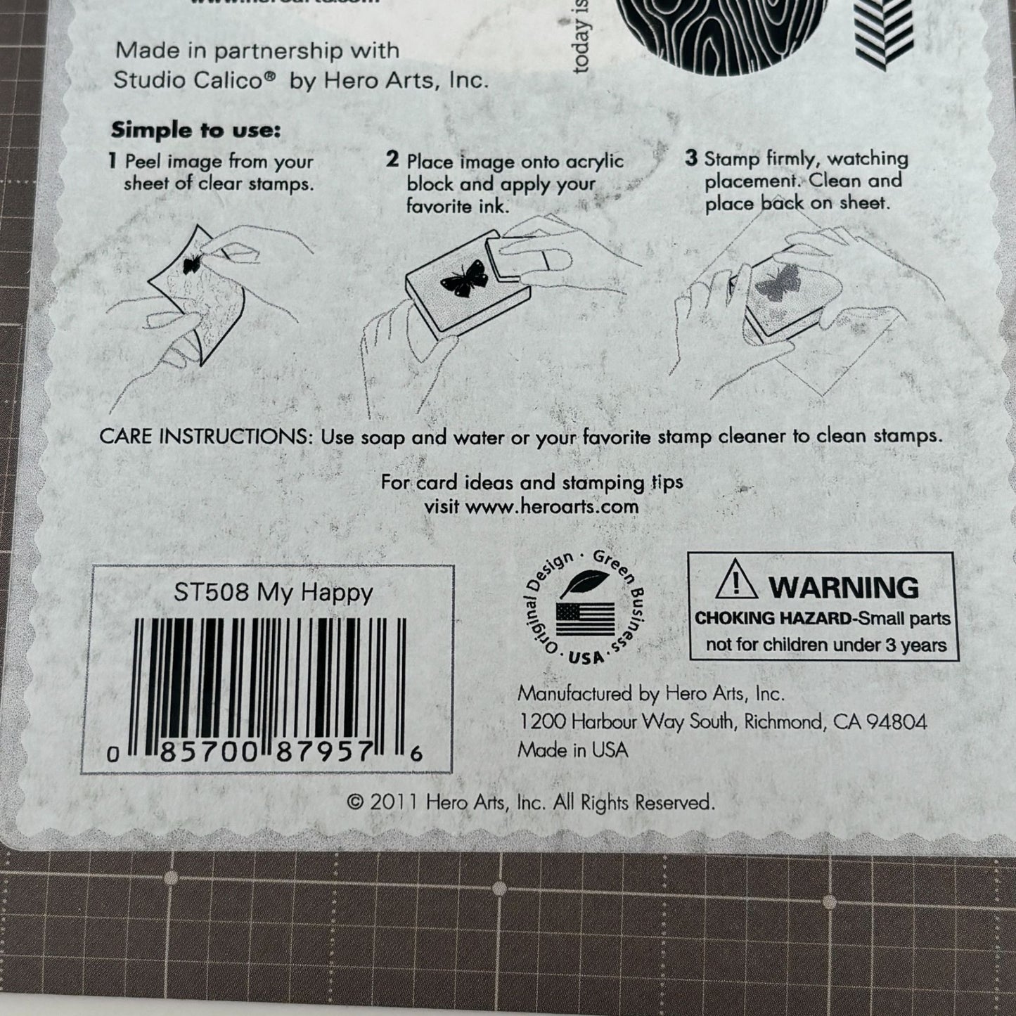 Hero Arts Clear Stamps Studio Calico My Happy Love Bird Woodgrain Circle Craft Cardmaking
