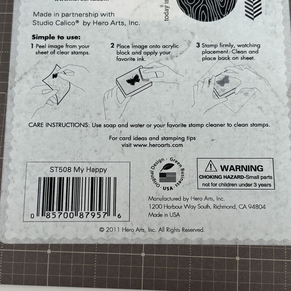 Hero Arts Clear Stamps Studio Calico My Happy Love Bird Woodgrain Circle Craft Cardmaking