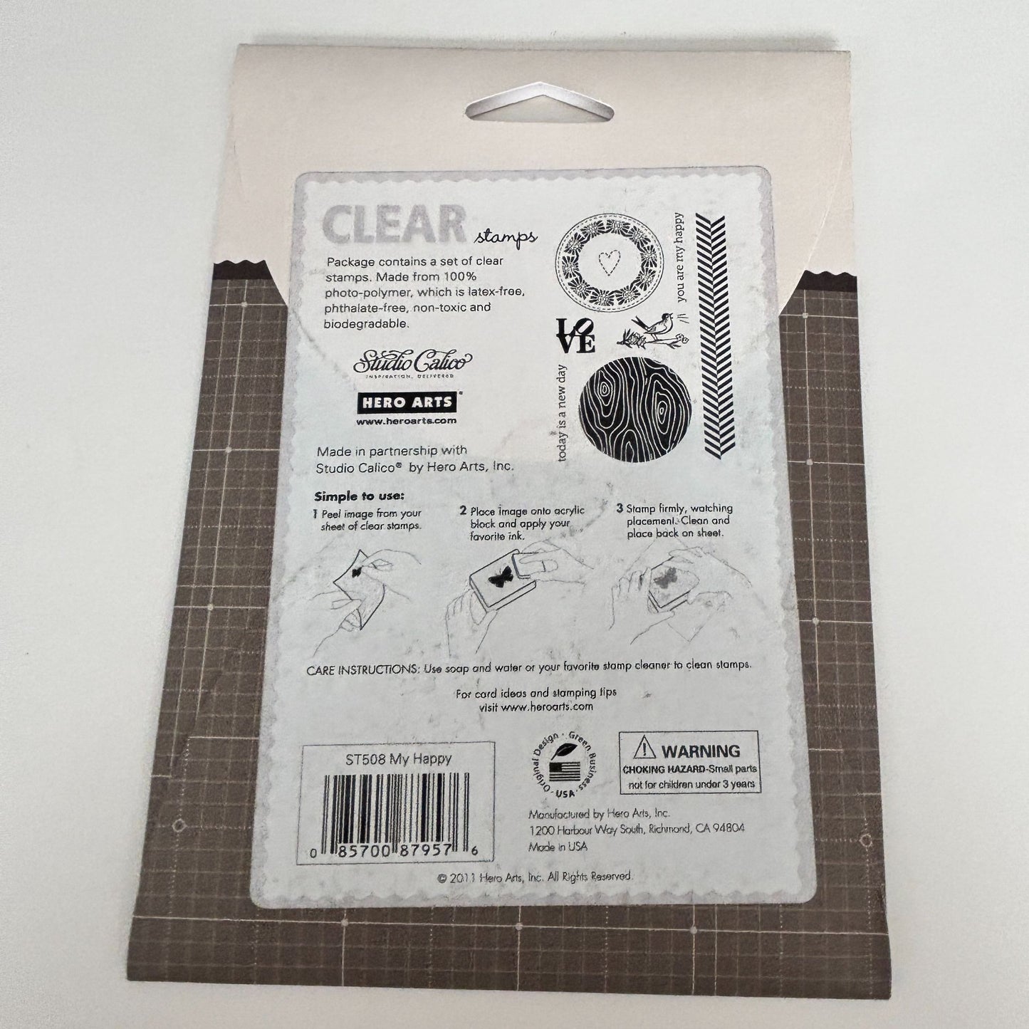 Hero Arts Clear Stamps Studio Calico My Happy Love Bird Woodgrain Circle Craft Cardmaking