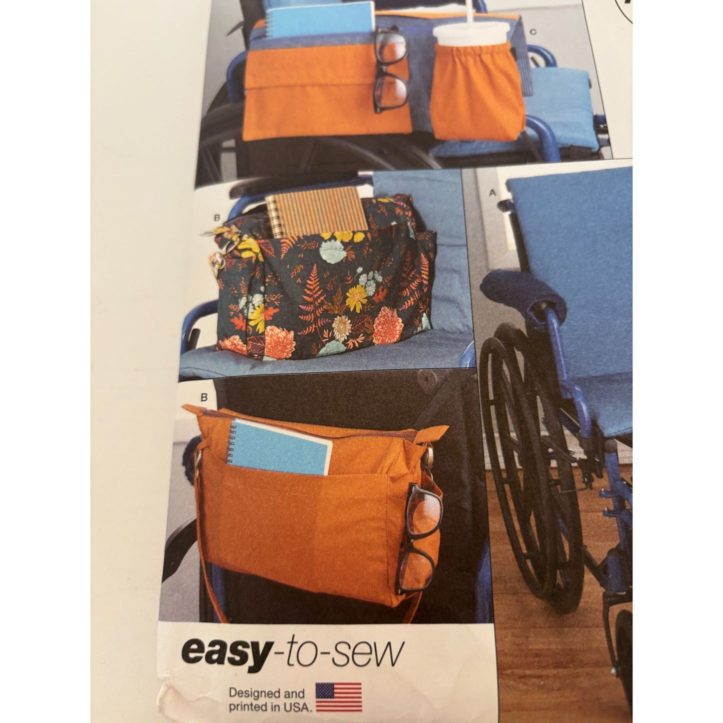 Simplicity Sewing Pattern S9492 Adaptive Wheelchair Seat Cushion Organizer Bag