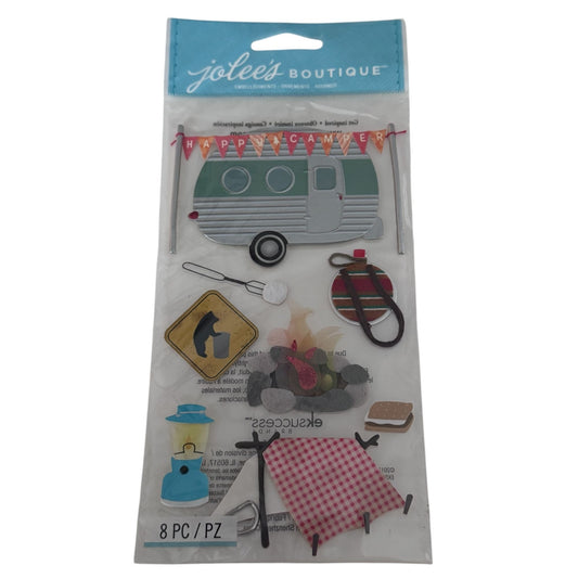 Jolees Boutique Happy Camper Camping Embellishments Stickers RV Smores Campfire