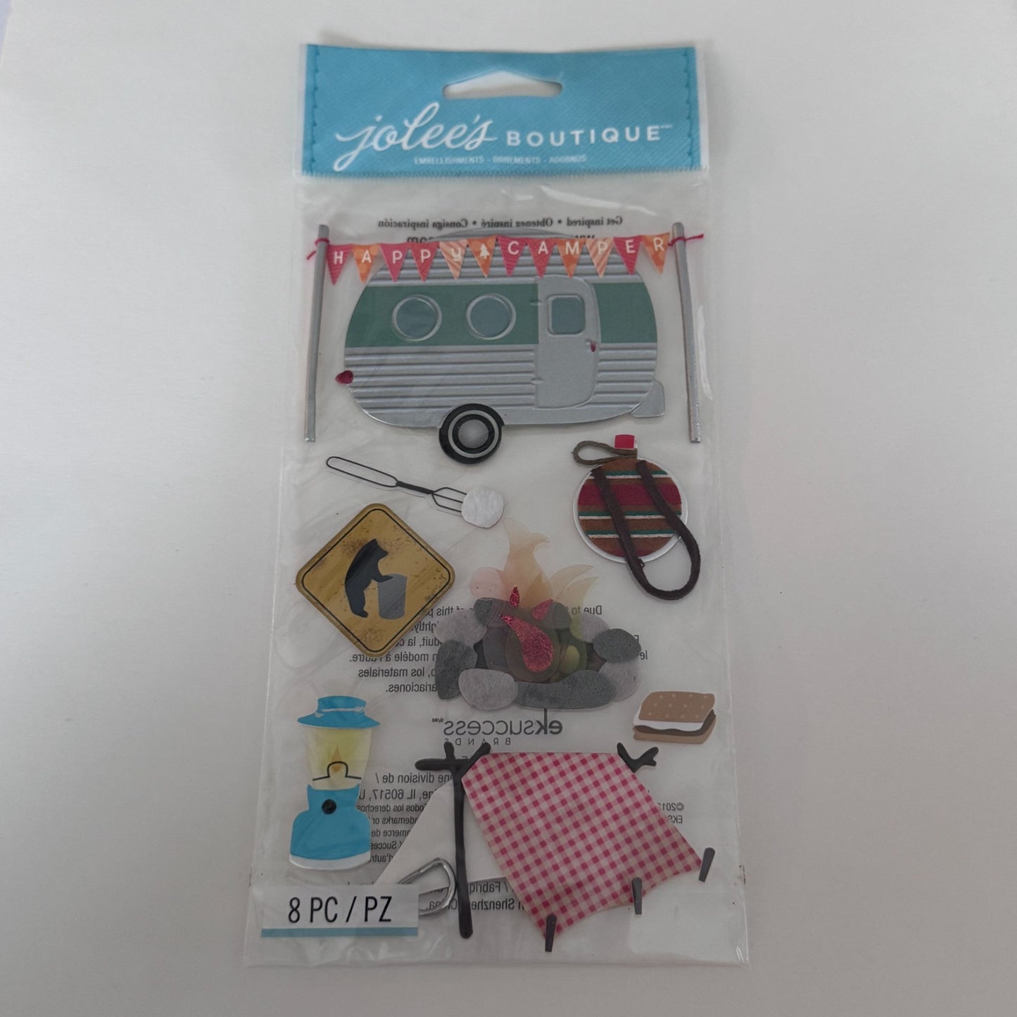 Jolees Boutique Happy Camper Camping Embellishments Stickers RV Smores Campfire