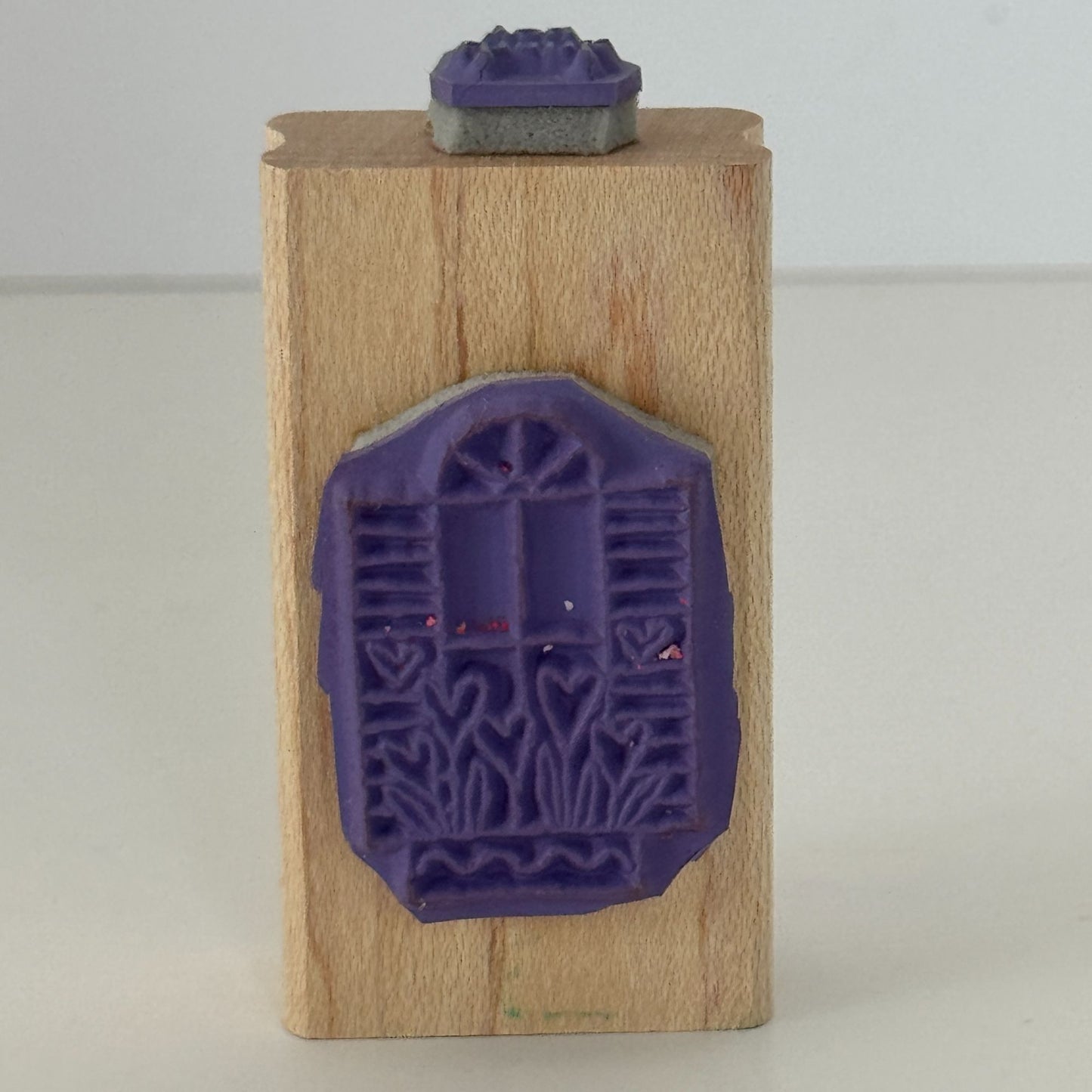 Stampin Up Rubber Stamp Window Flower Box Floral Hearts Thank You Valentines Day