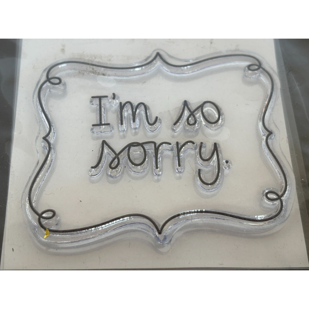 Studio G Soloz Clear Stamp I Am So Sorry Apology Sympathy Card Words Sentiment