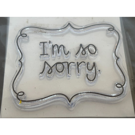 Studio G Soloz Clear Stamp I Am So Sorry Apology Sympathy Card Words Sentiment