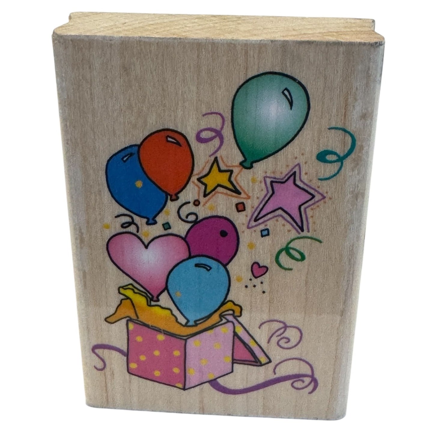 Inkadinkado Rubber Stamp Birthday Celebration Balloons Gift Box Celebration Cardmaking Craft