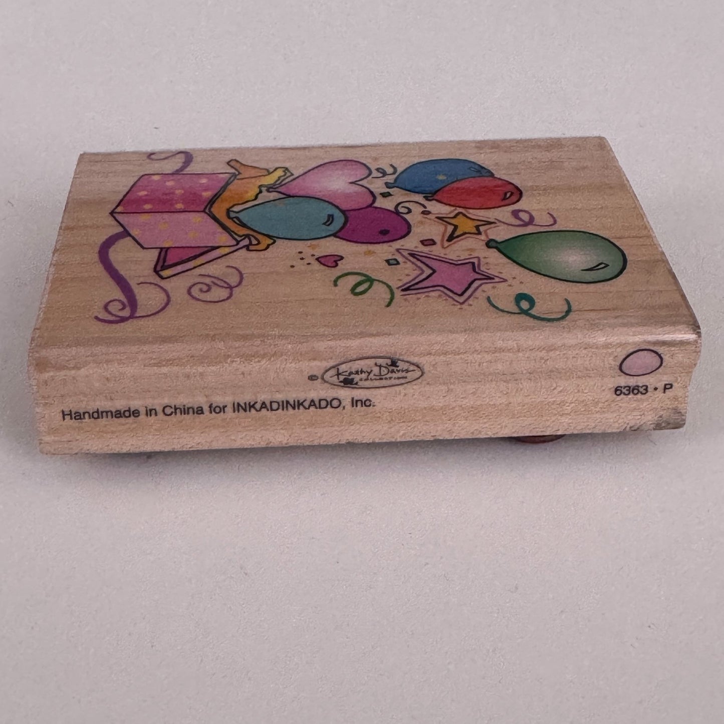 Inkadinkado Rubber Stamp Birthday Celebration Balloons Gift Box Celebration Cardmaking Craft