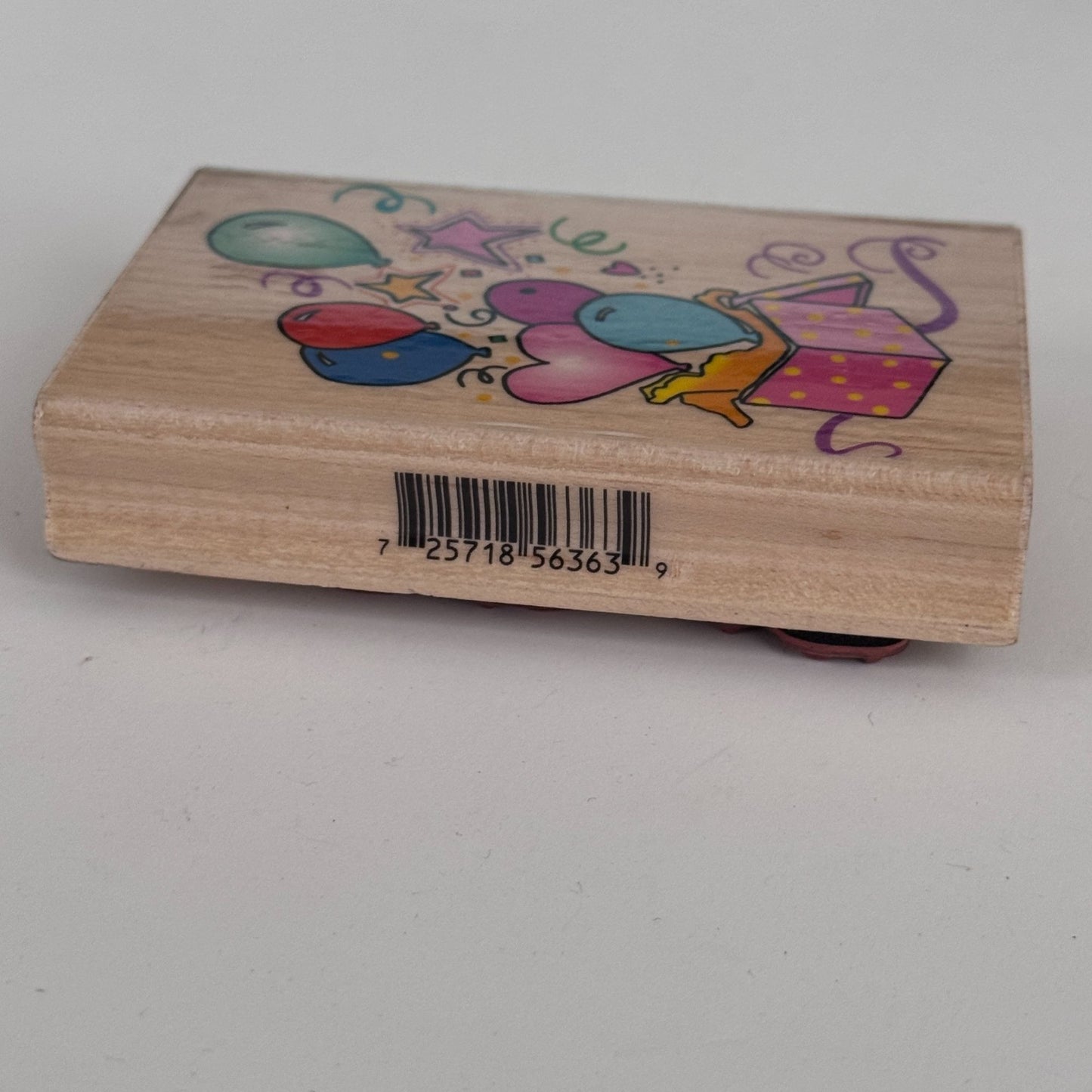 Inkadinkado Rubber Stamp Birthday Celebration Balloons Gift Box Celebration Cardmaking Craft