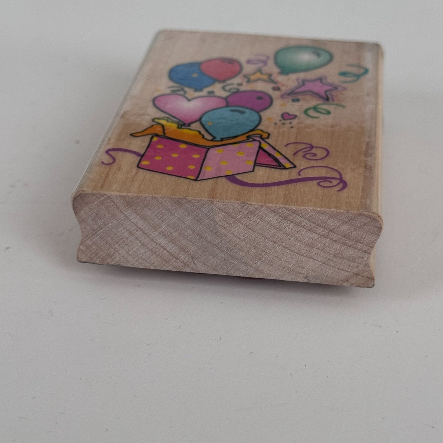 Inkadinkado Rubber Stamp Birthday Celebration Balloons Gift Box Celebration Cardmaking Craft