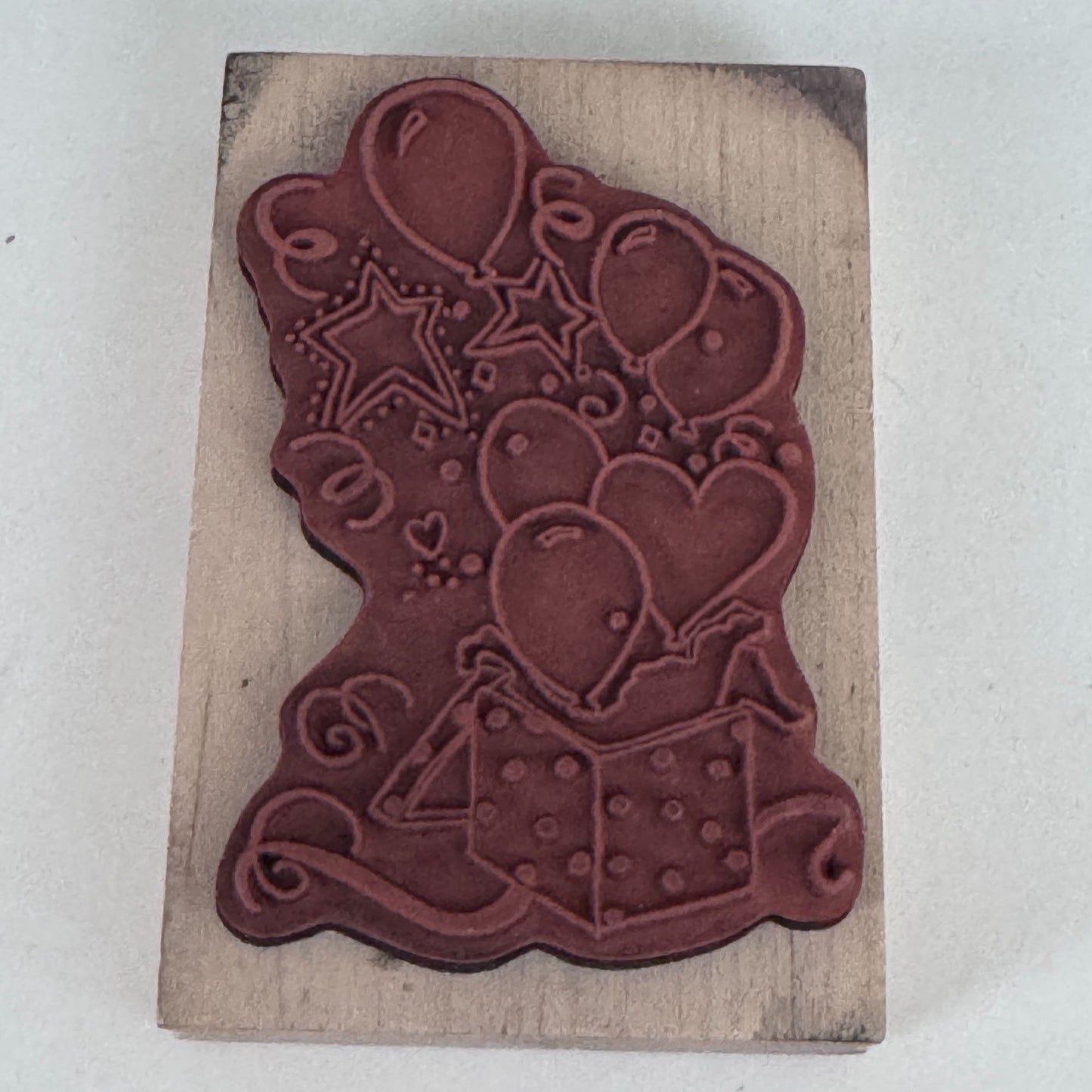 Inkadinkado Rubber Stamp Birthday Celebration Balloons Gift Box Celebration Cardmaking Craft