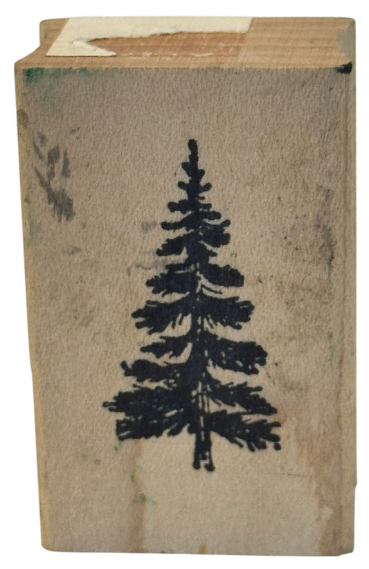 Double D Wood Rubber Stamp Christmas Tree Nature Forest Scenemaker Landscape
