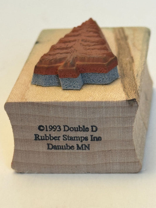 Double D Wood Rubber Stamp Christmas Tree Nature Forest Scenemaker Landscape