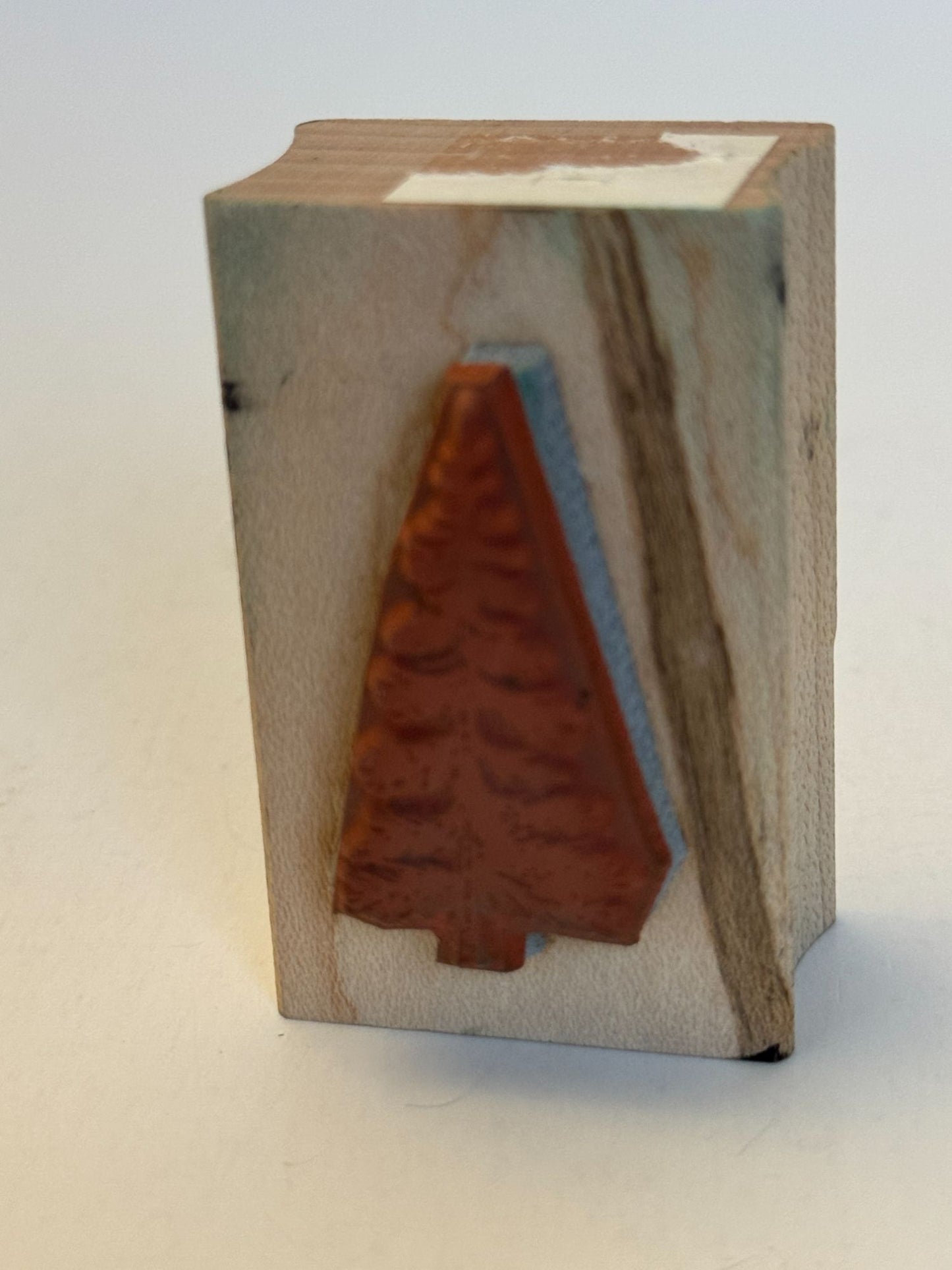 Double D Wood Rubber Stamp Christmas Tree Nature Forest Scenemaker Landscape
