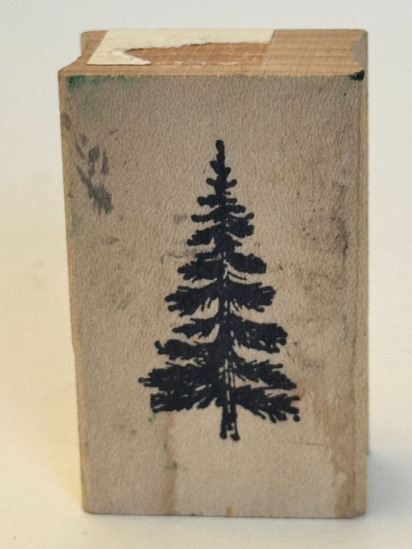 Double D Wood Rubber Stamp Christmas Tree Nature Forest Scenemaker Landscape