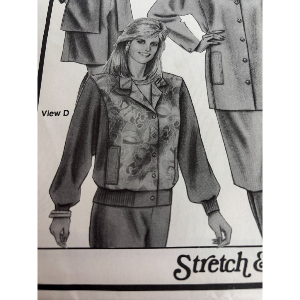 Stretch and Sew Sewing Pattern 4070 Jacket Dolman Sleeves Blazer Bust 30-46 UC