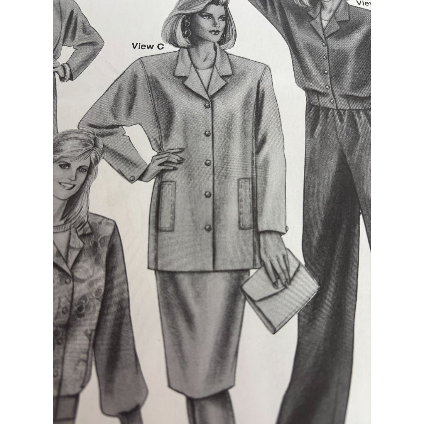Stretch and Sew Sewing Pattern 4070 Jacket Dolman Sleeves Blazer Bust 30-46 UC