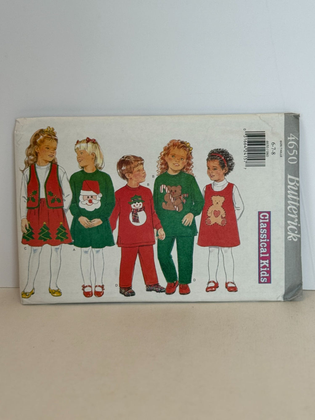 Butterick Sewing Pattern 4650 Classical Kids Holiday Dress Jumpers Girls 6-8 UC