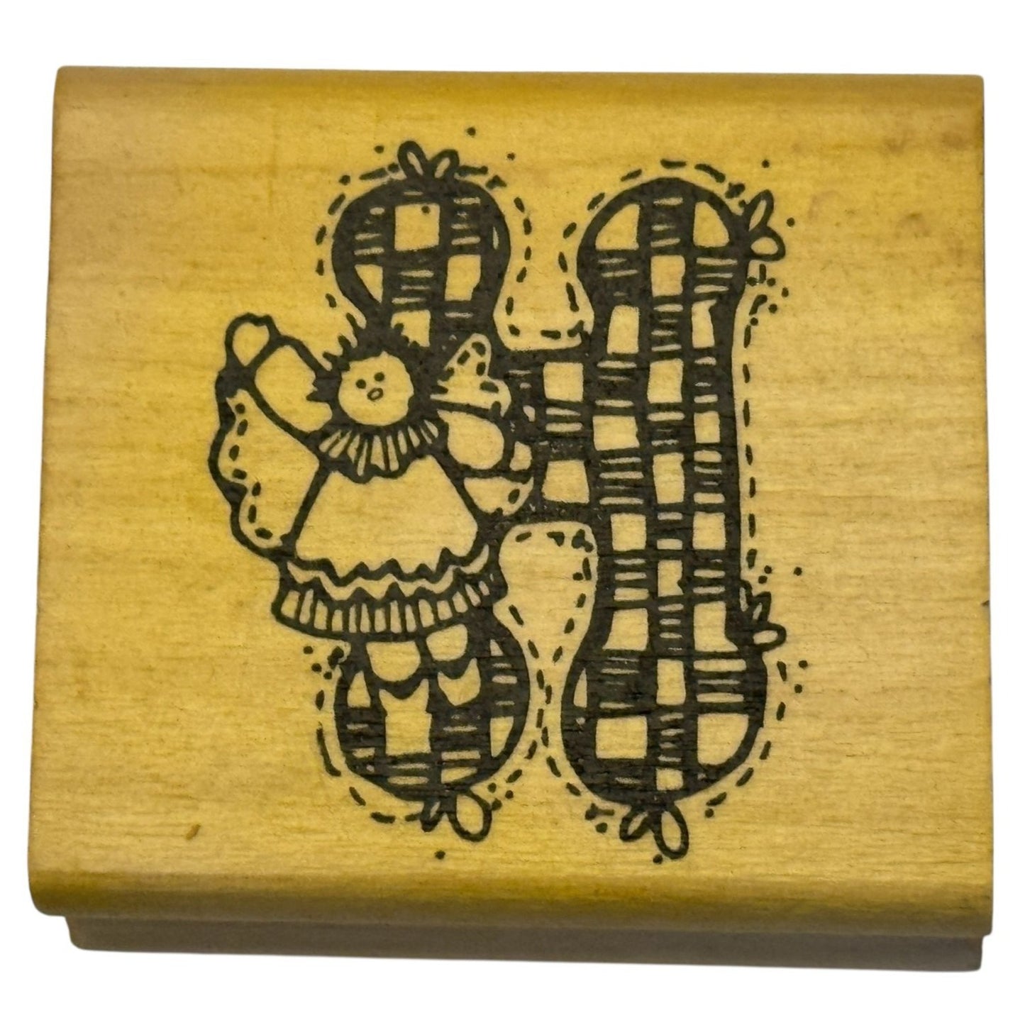 Hooks Lines and Inkers Rubber Stamp Alphabet Letter H Doll Initial Card Making