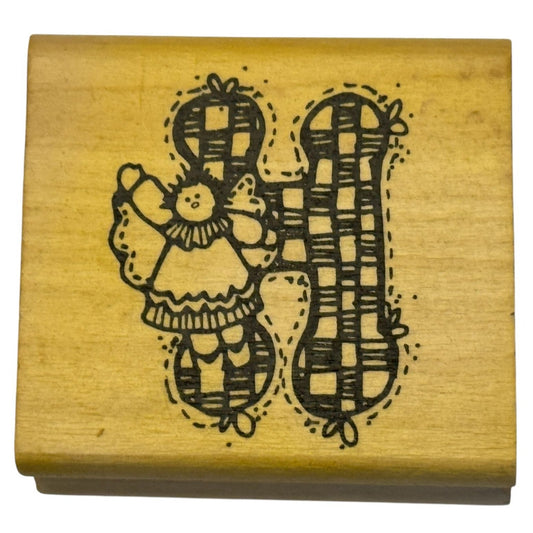 Hooks Lines and Inkers Rubber Stamp Alphabet Letter H Doll Initial Card Making
