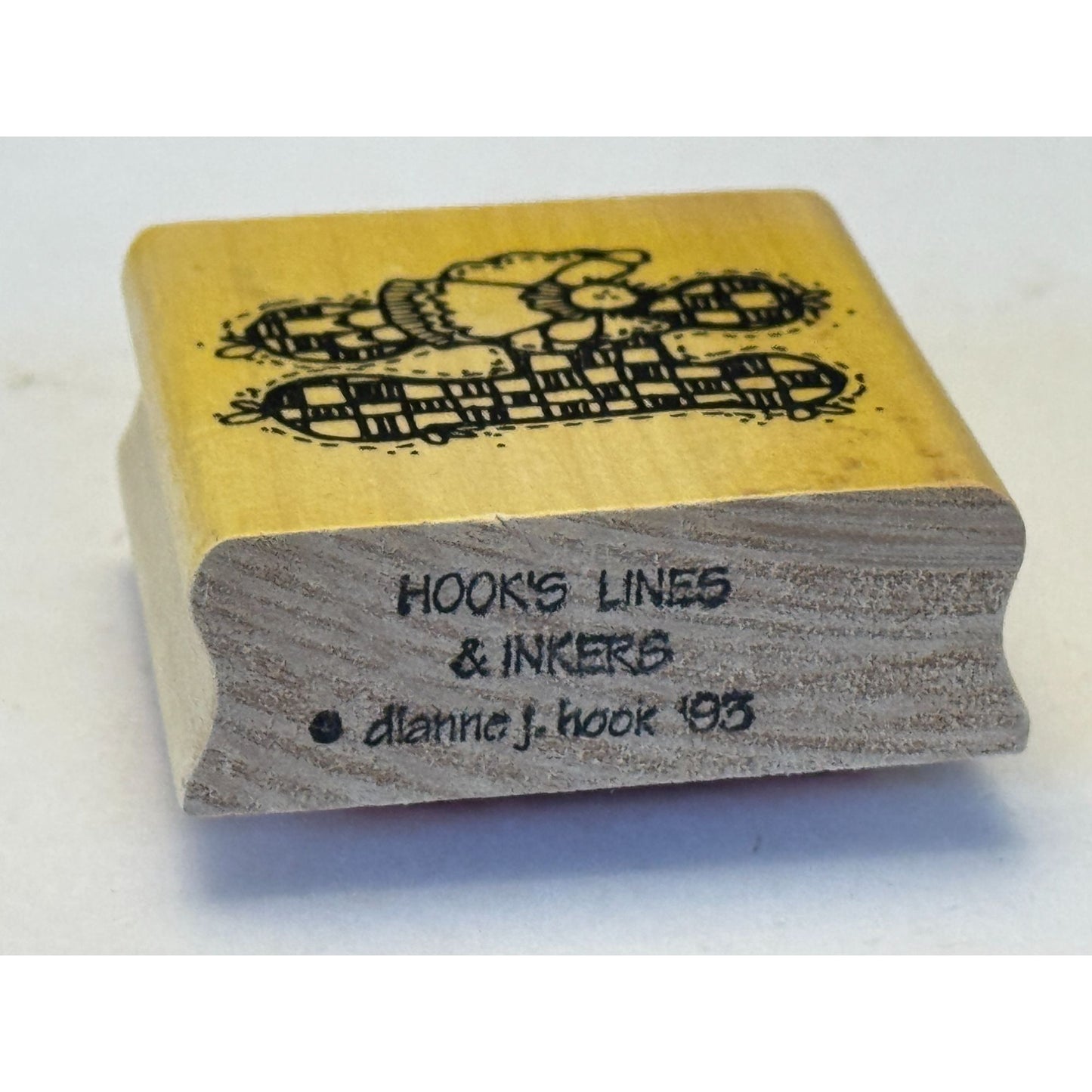 Hooks Lines and Inkers Rubber Stamp Alphabet Letter H Doll Initial Card Making
