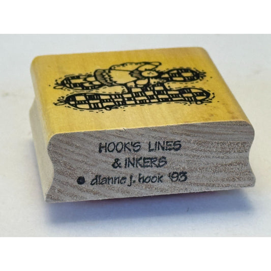 Hooks Lines and Inkers Rubber Stamp Alphabet Letter H Doll Initial Card Making