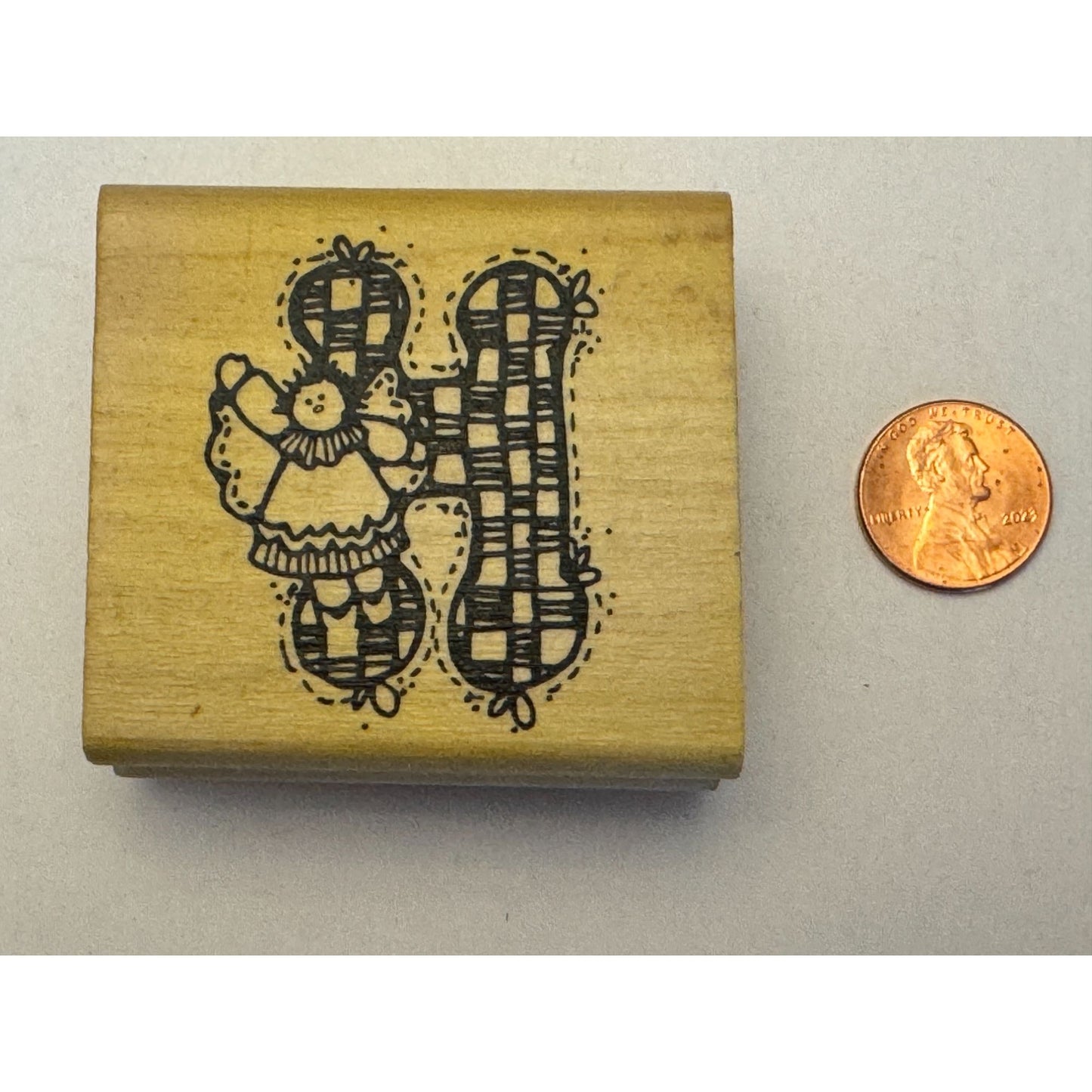 Hooks Lines and Inkers Rubber Stamp Alphabet Letter H Doll Initial Card Making