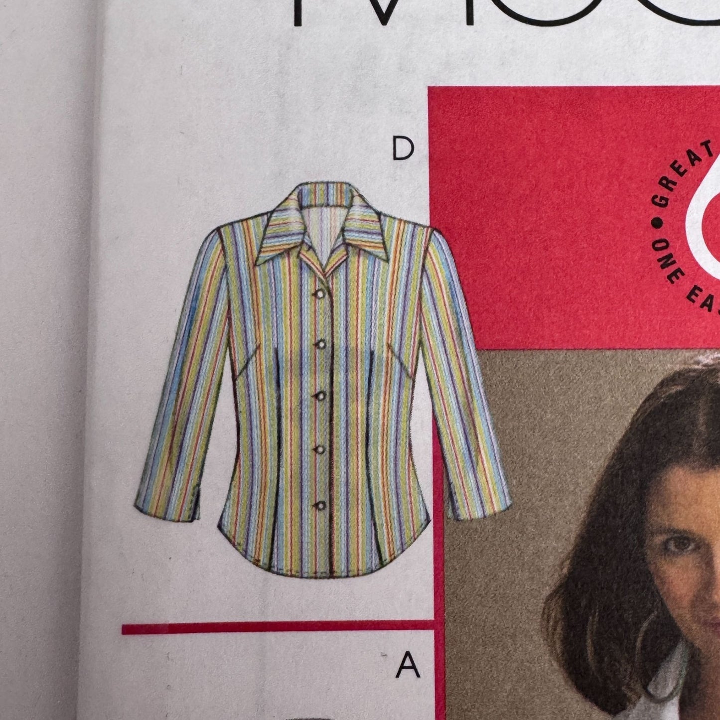 McCalls Sewing Pattern M5138 Fitted Button Down Shirt Tailored Blouse Workwear Top 14-20 Uncut