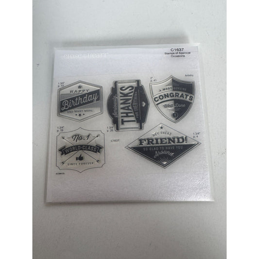CTMH My Acrylix Acrylic Stamp Set Stamps of Approval Congrats Thanks Birthday