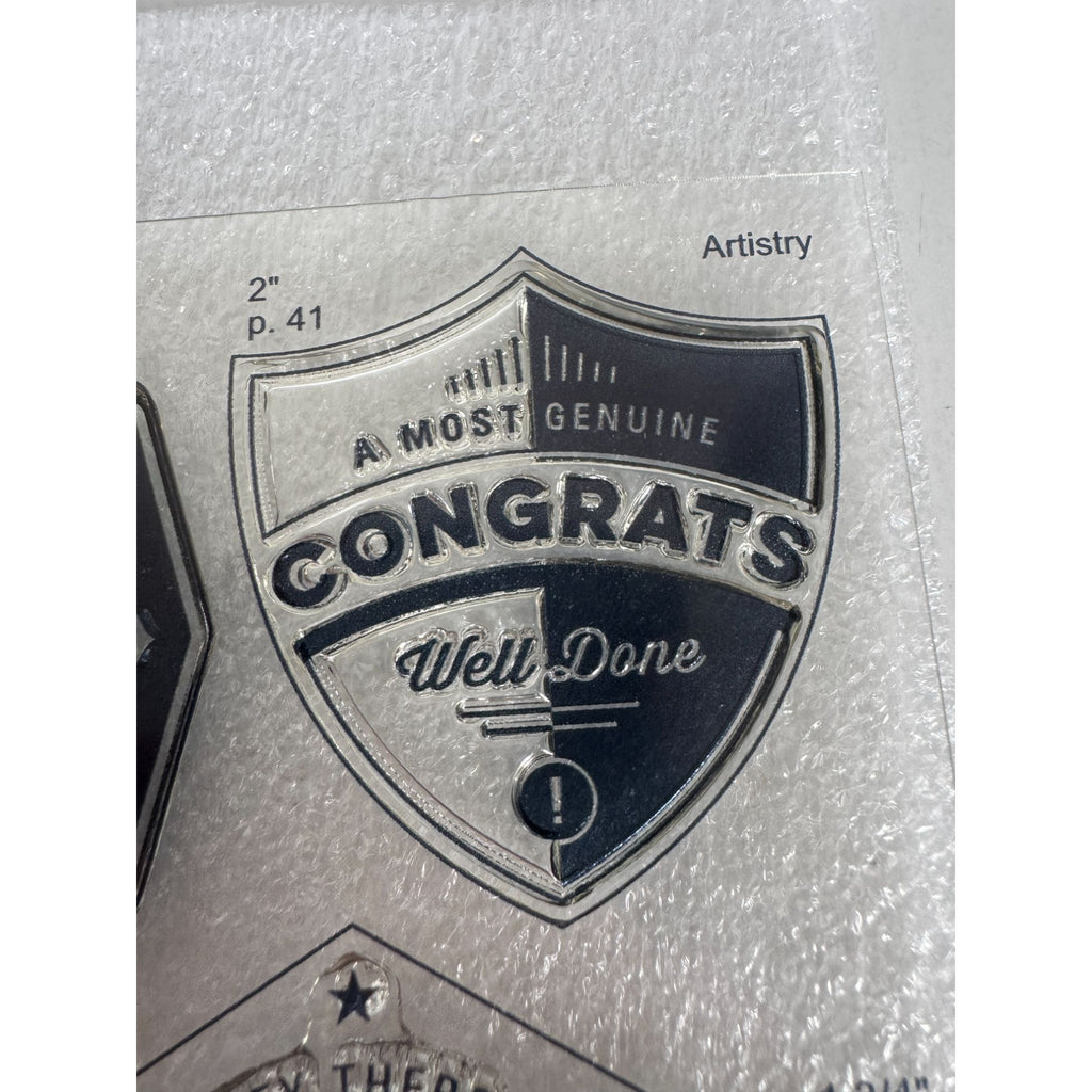 CTMH My Acrylix Acrylic Stamp Set Stamps of Approval Congrats Thanks Birthday
