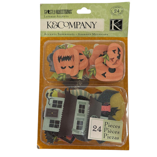 K&Company Layered Accents  Ghostly Greetings Pumpkins Halloween Card Making Tags