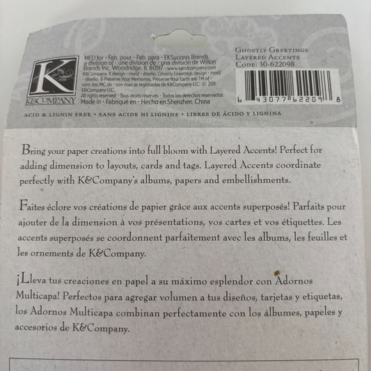 K&Company Layered Accents  Ghostly Greetings Pumpkins Halloween Card Making Tags