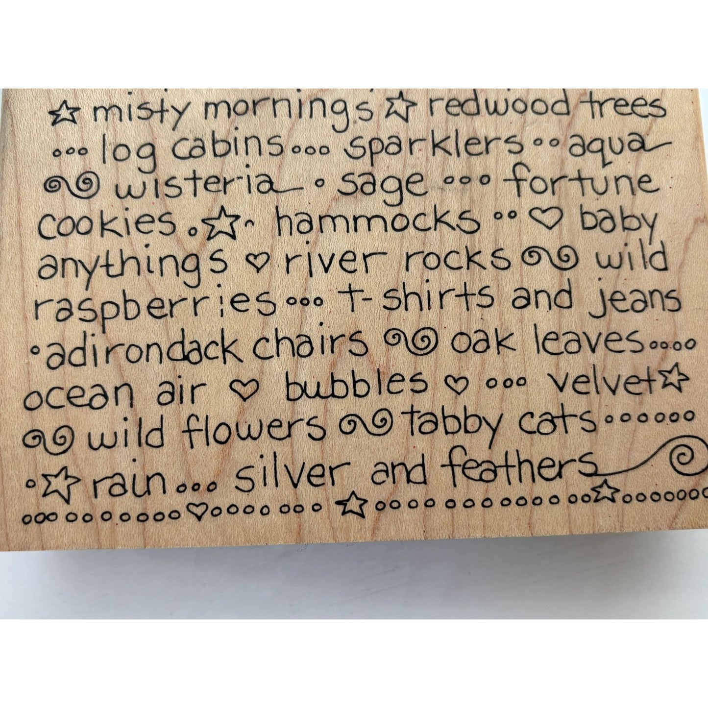 Judikins Wood Rubber Stamp Large Background Writing Script Joy Happy Word 9698J