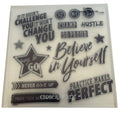 CTMH My Acrylix Acrylic Stamp Set D1854 Never Give Up Prove Them Wrong Words