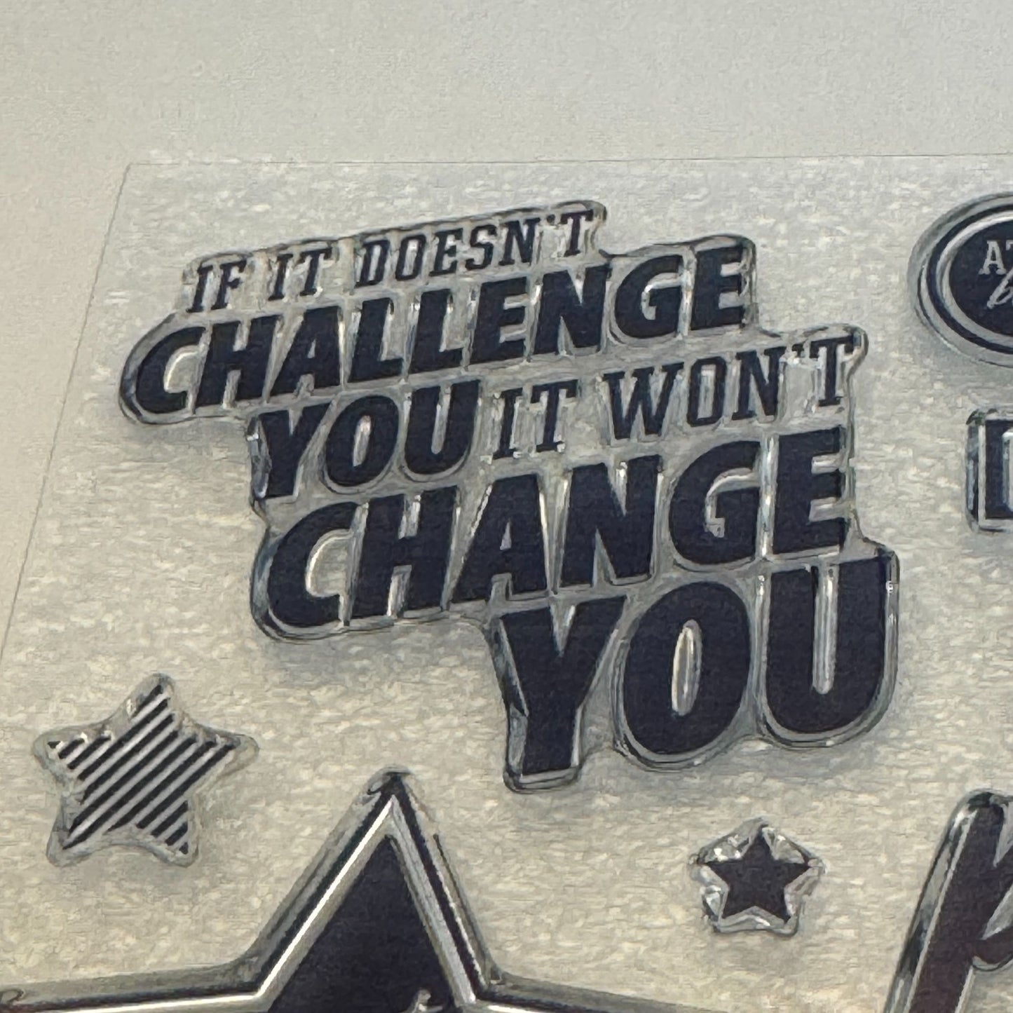 CTMH My Acrylix Acrylic Stamp Set D1854 Never Give Up Prove Them Wrong Words