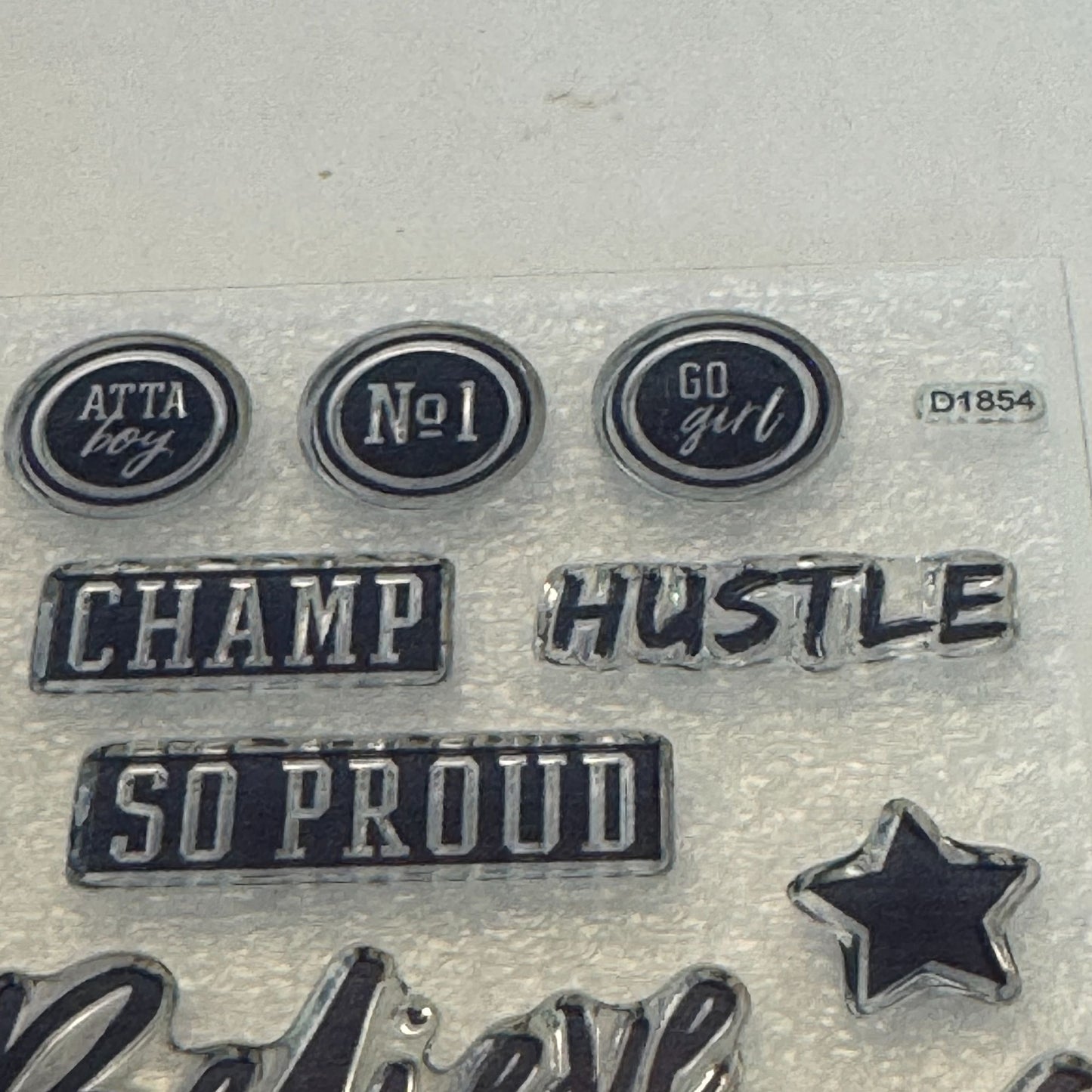 CTMH My Acrylix Acrylic Stamp Set D1854 Never Give Up Prove Them Wrong Words