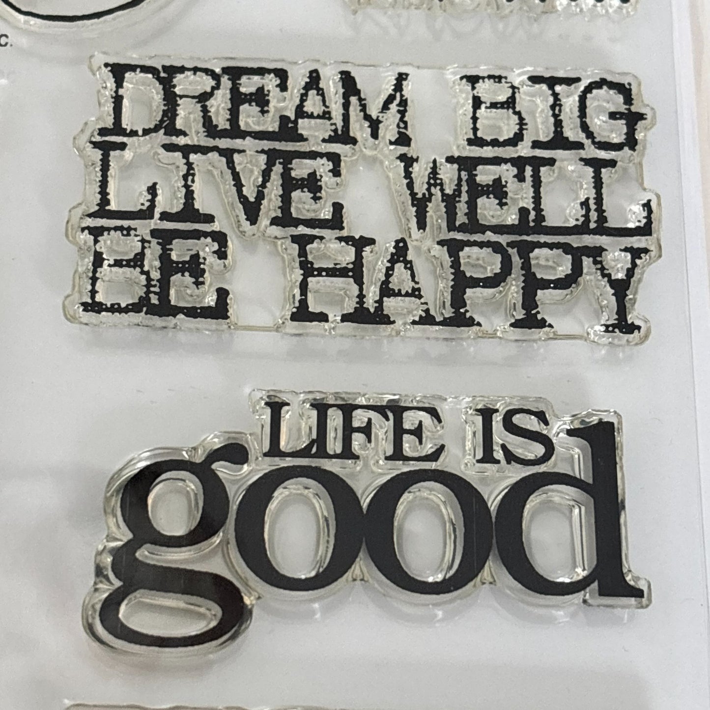 Impression Obsession Clear Stamps Rubber Set Life Is Good Inspirational Quotes Cardmaking Dream Words
