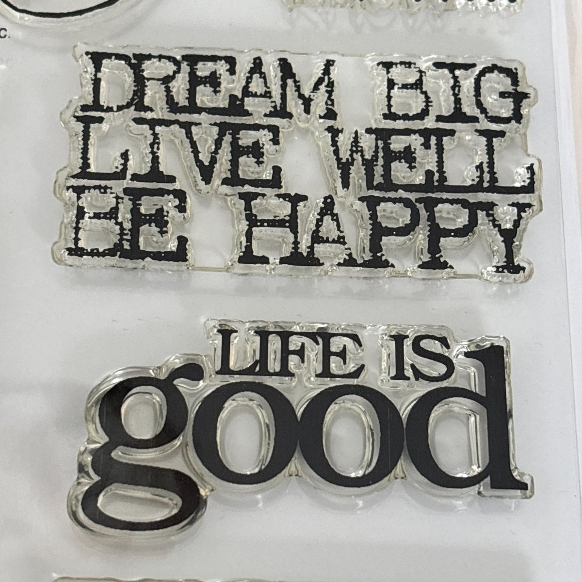 Impression Obsession Clear Stamps Rubber Set Life Is Good Inspirational Quotes Cardmaking Dream Words