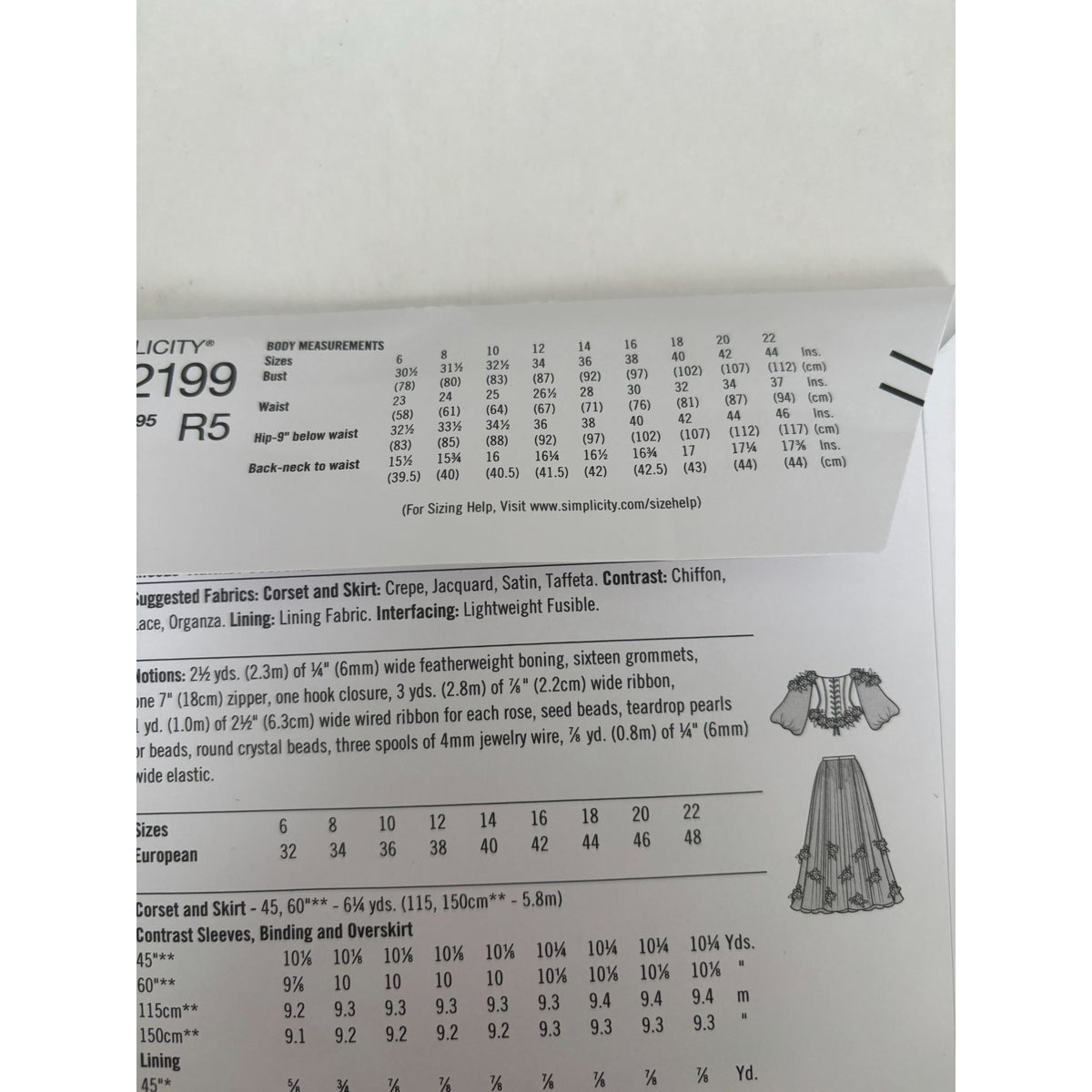 Simplicity Sewing Pattern R12199 Renaissance Costume Dress Historical 6-14 UC